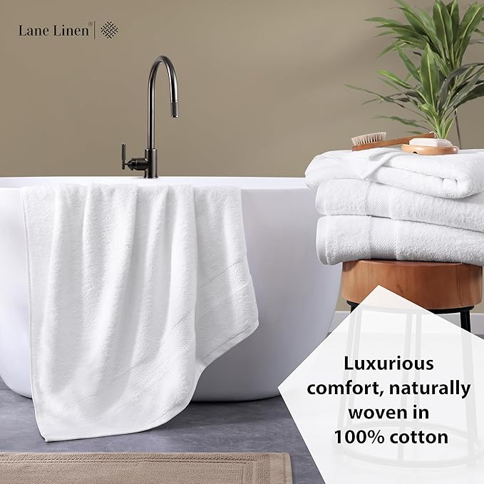 Lane Linen 100% Cotton 4 Pack Bath Sheets