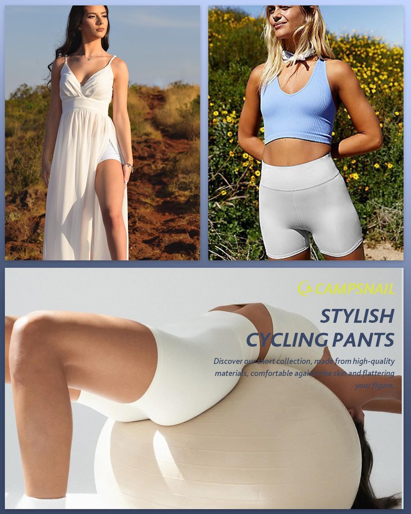 CAMPSNAIL Workout Biker Shorts Women - 3"/5"/8" High Waisted Tummy Control Spandex Booty Volleyball Shorts for Yoga Dance White