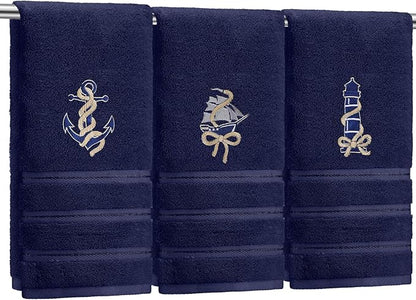 3 Pack Coastal Nautical Hand Towels
