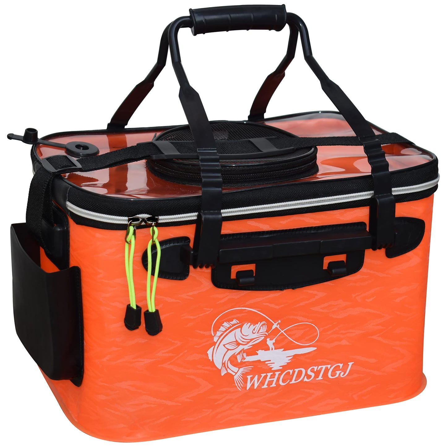 WHCDSTGJ Transparent Top Cover Fishing Bucket, Foldable Fish Bait Bucket, Multifunctional Minnow Bucket, Live Fish Container, Fish Protection Bucket, Outdoor Camping Fishing Bag.