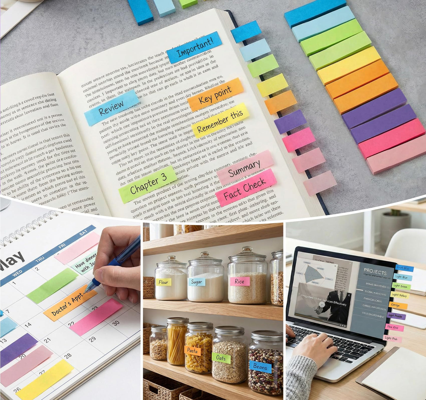 40 Pack Sticky Notes Flags Tabs Page Markers,4000 Sheets Index Tabs,Small Self-Stick Note Pads,8 Bright Colors Page Flags Mini Self-Stick Pads to Post for Office,School,Home,Meeting,Back to School