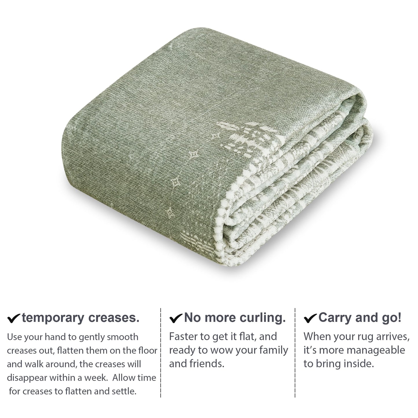NICETOWN Washable 5x8 Green Area Rugs for Living Room, Ultra-Thin 5x8 Washable Christmas Rugs for Bedroom, Non-Slip Soft Large Bedroom Carpet Non Shedding for Dining Room Office, Sage Green