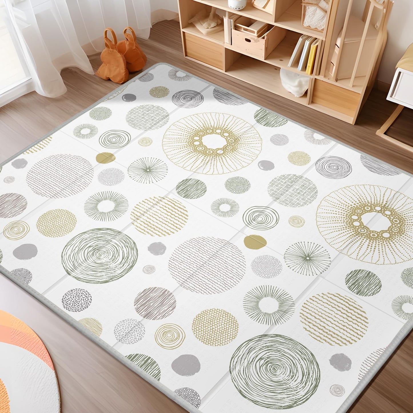 Extra Large Baby Play Mat 79x70, Foldable Baby Play Mat for Floor, Waterproof, Safe & Thick Playmats for Babies and Toddlers, Non-Slip Backing Safe for Crawling&Tummy Time, Indoor & Outdoor Use