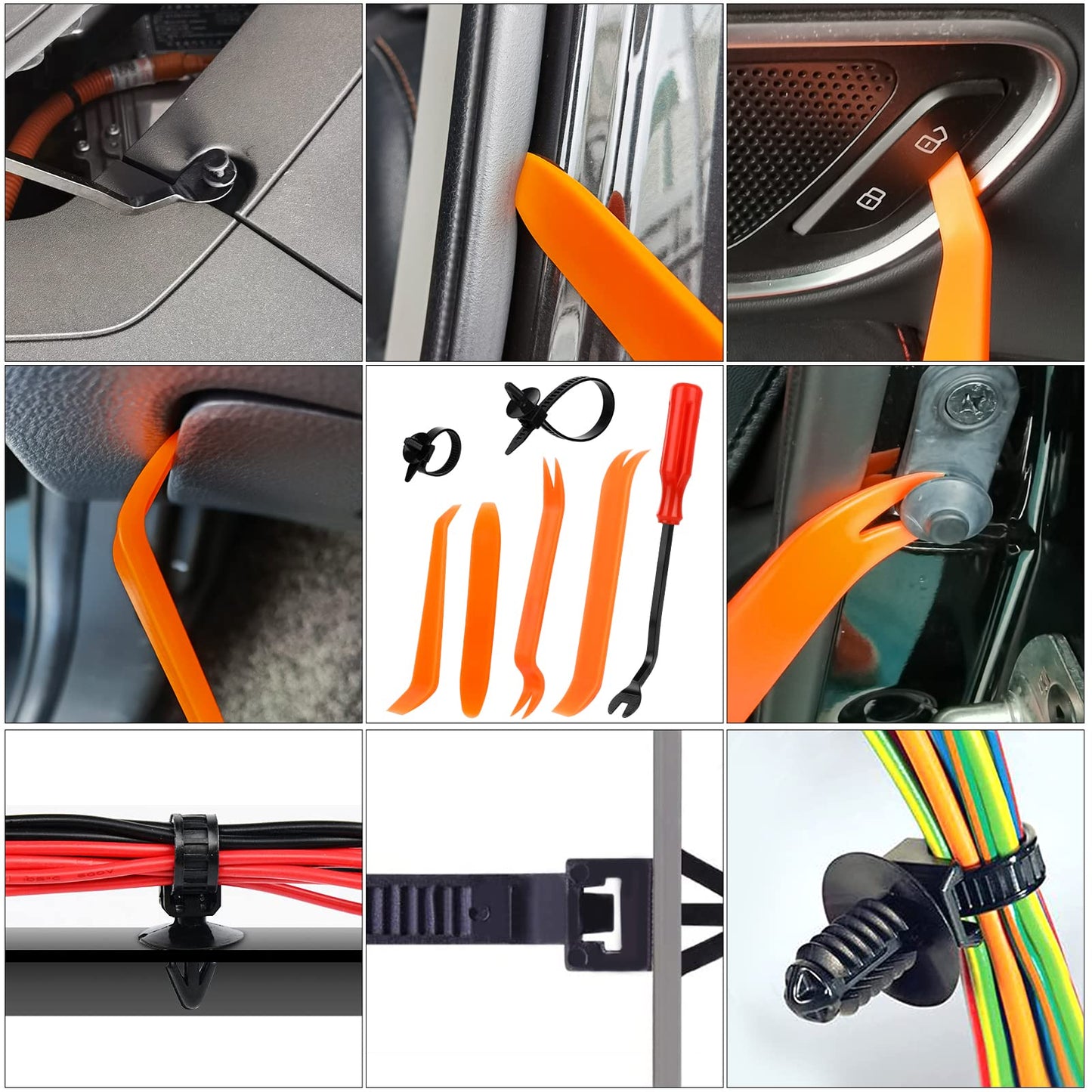 835 PCS Car Push Retainer Clips and Plastic Fasteners Kit - 24 Sizes Nylon Bumper Fender Clips Plastic Rivets with Fasteners Removal Tool for Toyota GM Ford Honda Acura Chrysler