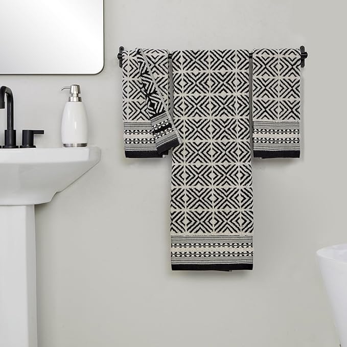SKL Home Diamond Grid 100% Cotton Premium Bath Towel, 600 GSM, Soft & Absorbent