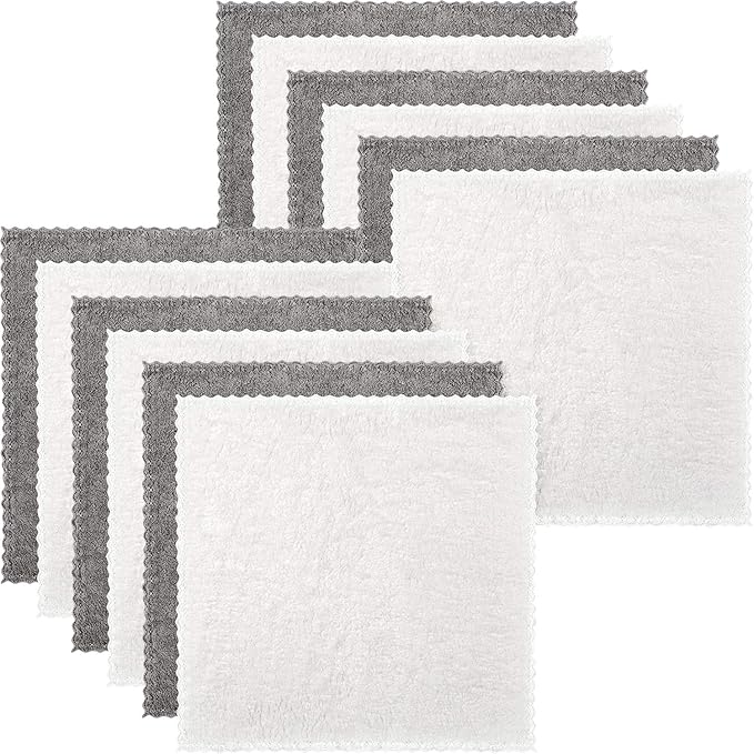Syhood 12 Pieces Face Wash Cloth 12 x 12 in Makeup Remover Cloths Towel Coral