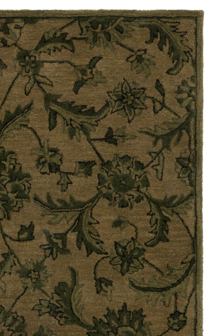 SAFAVIEH Antiquity Collection Area Rug - 6' Square, Olive & Green, Handmade Traditional Oriental Wool, Ideal for High Traffic Areas in Living Room, Bedroom (AT824A)