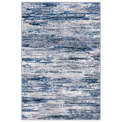 SIILOOM 3x5 Modern Abstract Area Rug for Entryway, Navy Blue Gray Neutral Multi Super Soft Washable Rug with Non-Slip, Low-Pile Door Mat Indoor for Living Room Bedroom, Carpet with Non-Shedding