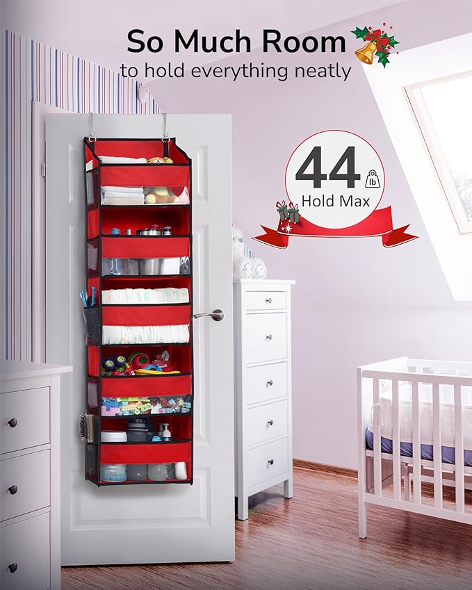 ULG 1 Pack Over The Door Organizer – 5 Shelf Door Organizer Hanging & 10 Side