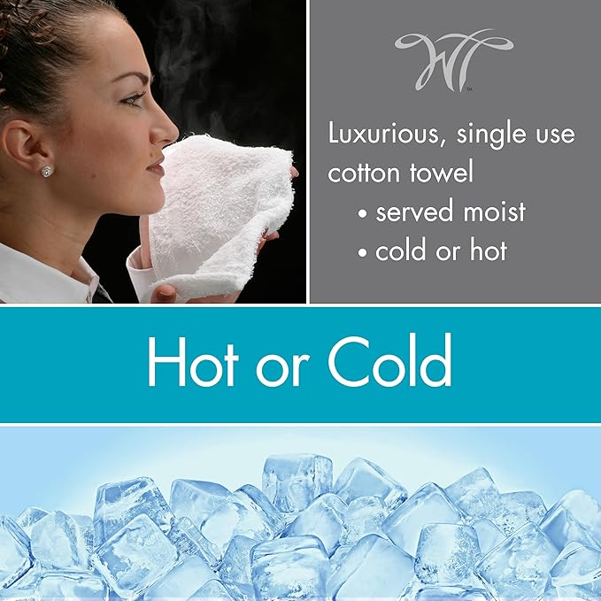 White Towel Services 8" x 8in Moist Cotton Towel Individually Wrapped