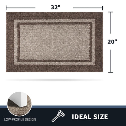 PURRUGS Dirt Trapping Door Mat 20" x 32", Non-Slip Machine Washable Entryway Rug, Entrance Mat, Indoor Front Door Mat, Super Absorbent Entry Rug for Muddy Shoes & Paws, Beige & Grayish Brown