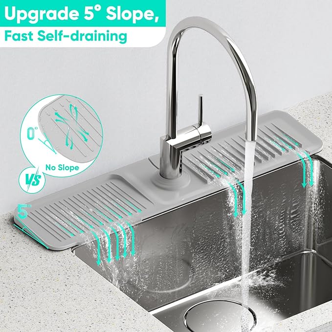 24 Inch Longer Faucet Mat for Kitchen SinkBathroom Kitchen Sink Splash Guard