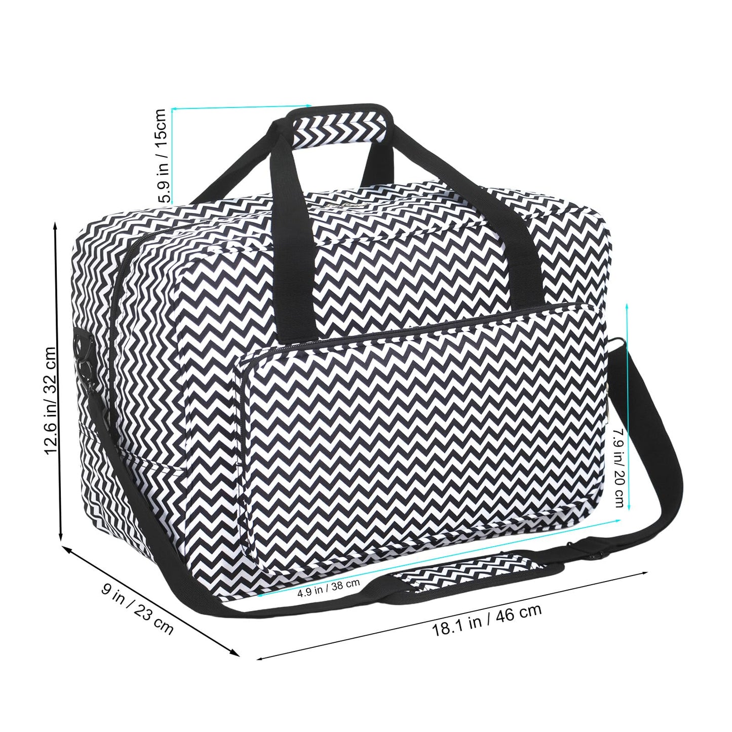 Sewing Machine Case - Travel sewing machine bag with handle - New Sewing Machine Carrying Case - Suitable for Singer, Brother, Janome, and Most Standard Sewing Machine (Black)