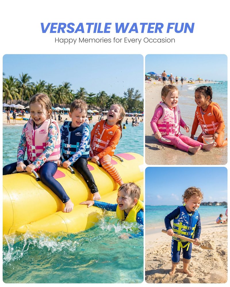 Gogokids Toddler Swim Vest, Kids Floaties – Boys & Girls Buoyancy Jacket for Pool & Beach, Fits 2-8 Years / 22-60 lbs