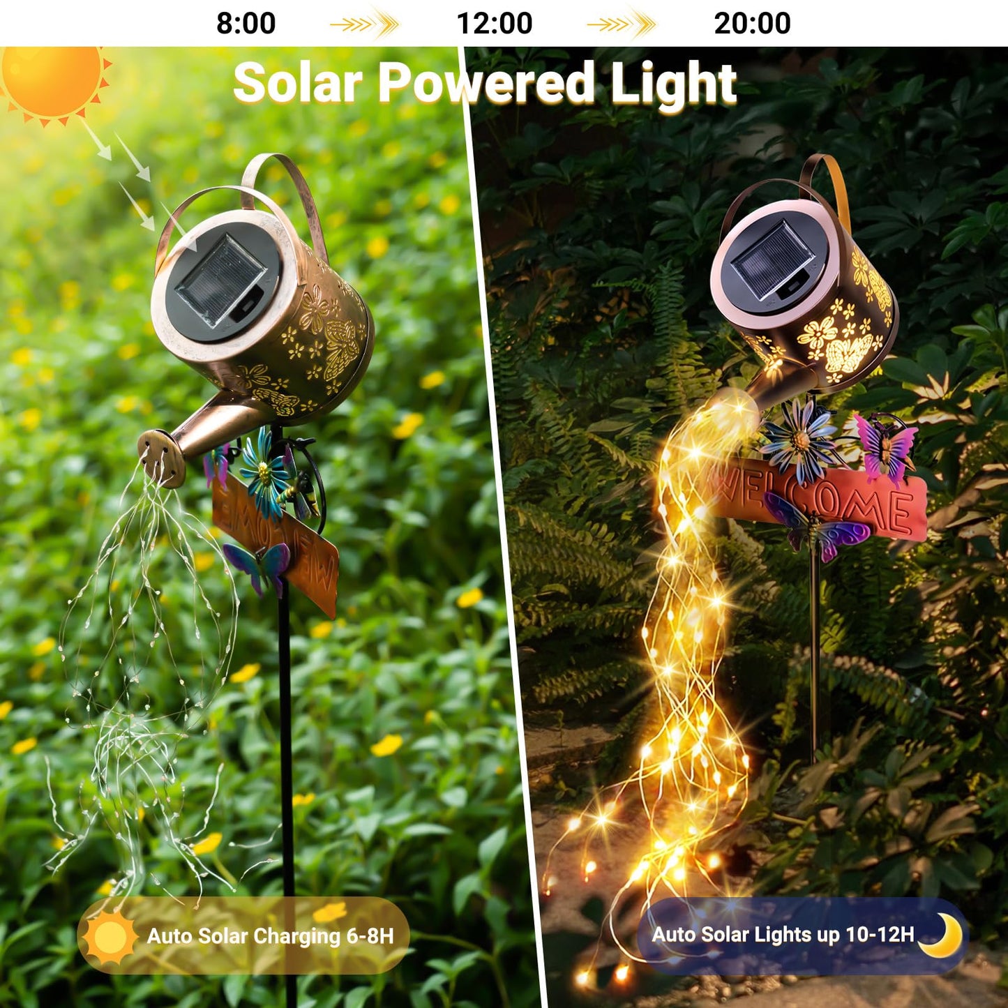 Solar Watering Can Light, Solar Lights Outdoor Decor, Garden Decor Lights for Yard, IP65 Waterproof Hanging Lantern Lights, Gifts for Women Mom, for Yard Patio Lawn Pathway Landscape