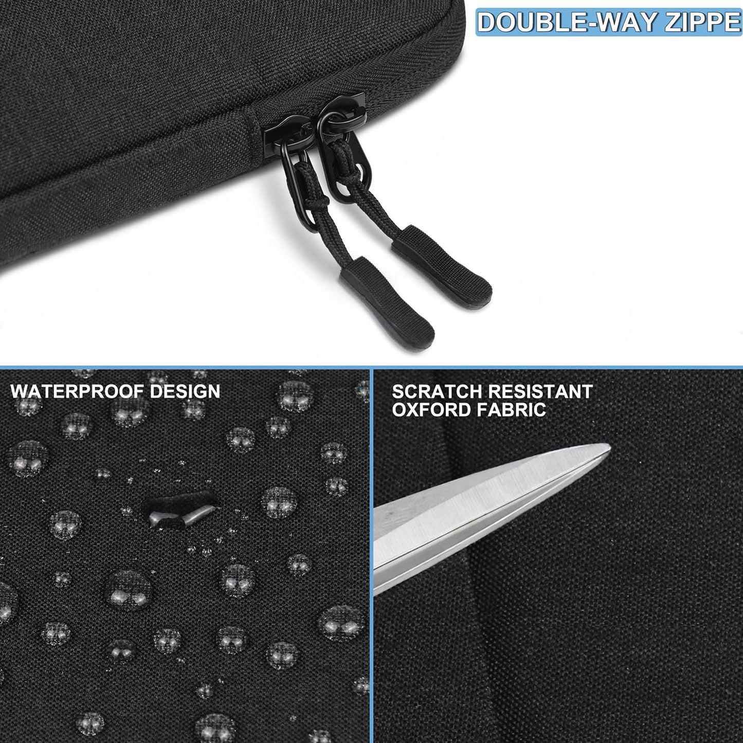 Laptop Sleeve Case 13.3 inch, Shockproof Protective Computer Cover with Accessories Pocket, Portable Laptop Bag Compatible with MacBook Air/Pro 13-13.3 inch, Compatible for MacBook Pro 14 inch, Black