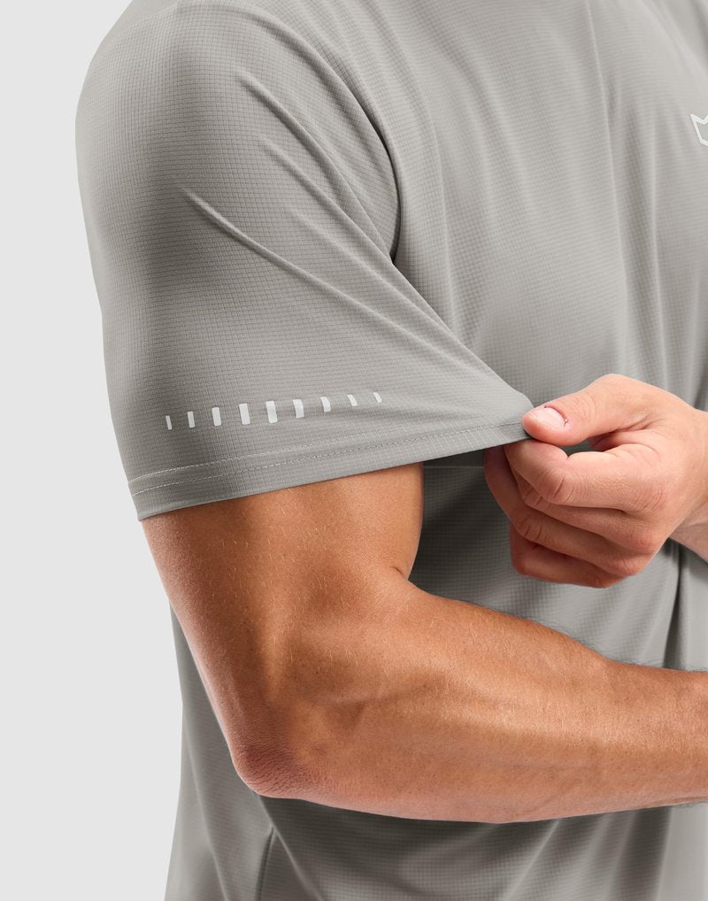 Men's Workout Breathable T-Shirts Dry Fit UPF 50+ Sun Shirts Quick Dry Cooling Tee for Athletic, Running, Hiking (Warm Grey, 4XL)