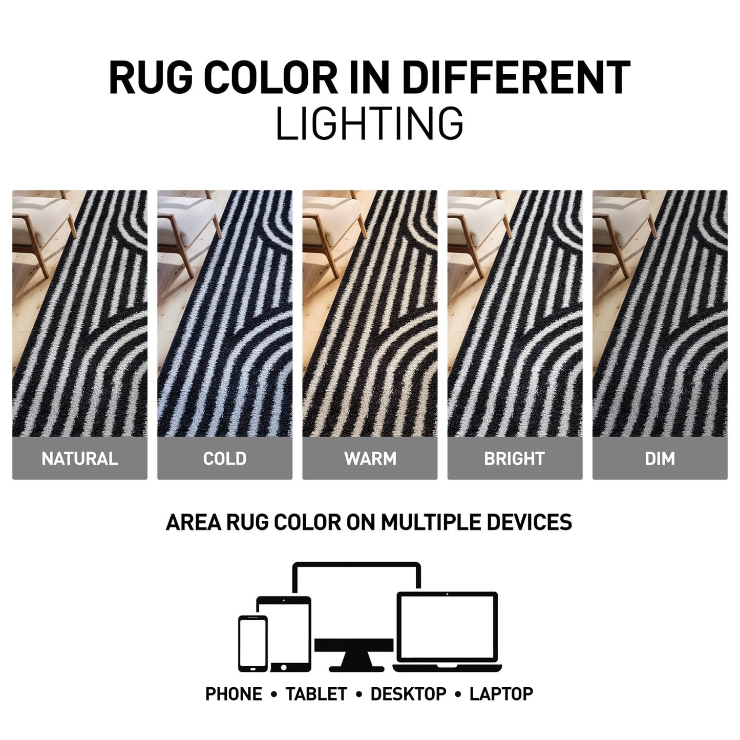 Rugshop Abstract Arch Shag Area Rug Anthracite Dark Gray 5' x 7' Great for Bedrooms, Living Rooms, or Under Coffee Tables