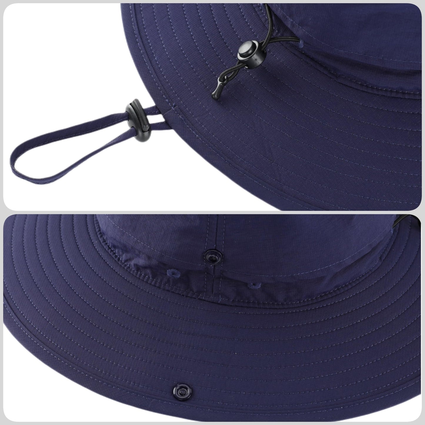 Connectyle UPF 50+ UV Protection Sun Hat for Men Women Waterproof Bucket Hat for Fishing Hiking Camping Safari Hat Navy Blue