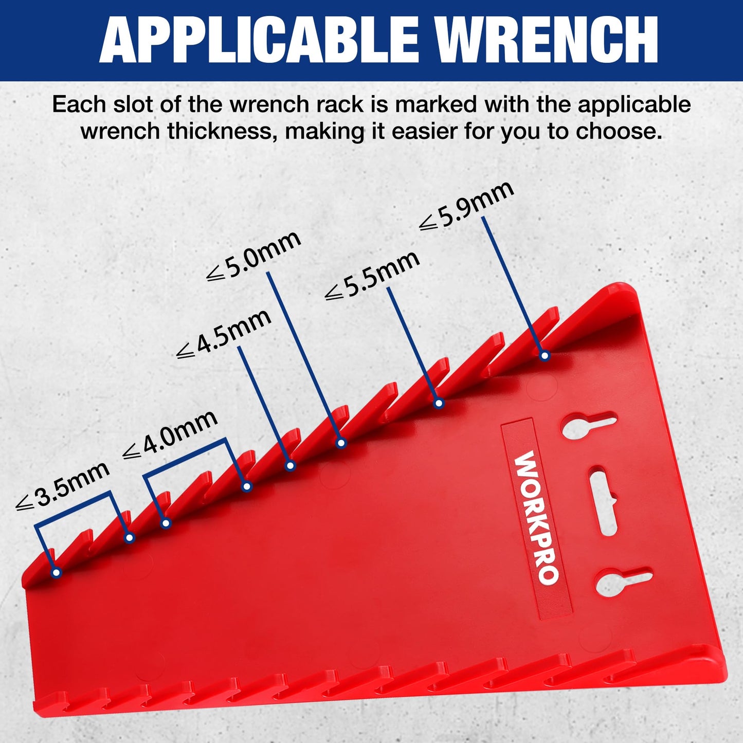 WORKPRO 2-Pack Magnetic Wrench Organizer, 12-Piece Wrench Holder Set