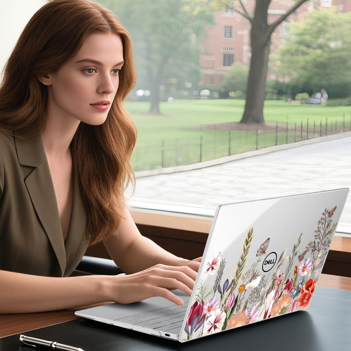 Batianda Case for 2024 Dell XPS 13 Laptop Copilot+ PC 13.4" Display Model Number 9345/9350, Lovely Ultra-Slim Lightweight Scratch-Resistant Hard Cover with Professional Protection, Flower Field