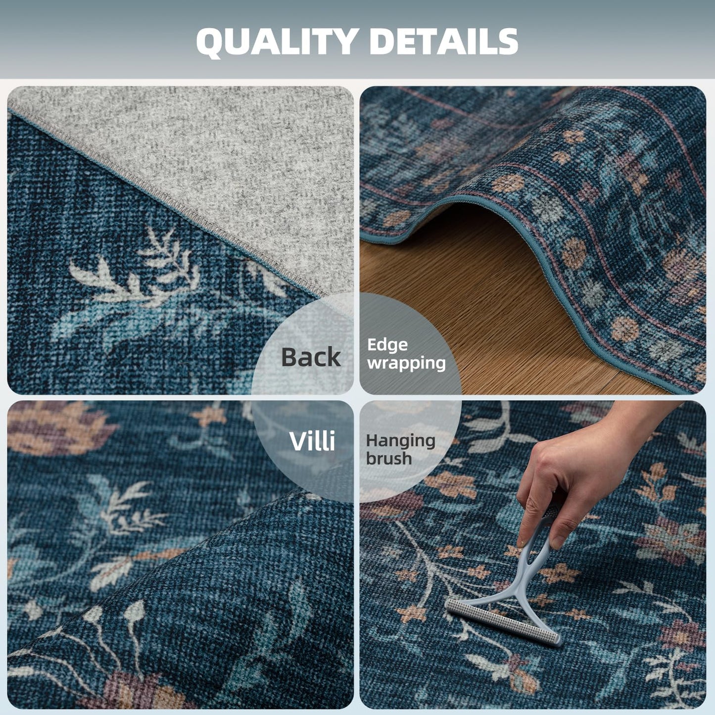 BGASZ Washable Rugs 8x10 Area Rugs for Living Room,Ultra Soft Faux Wool Retro Carpets,Non Slip Backing,Durable Edge Binding,Stain Resistant,The Large Carpet for Bed Room,Dining Room,Office Decor