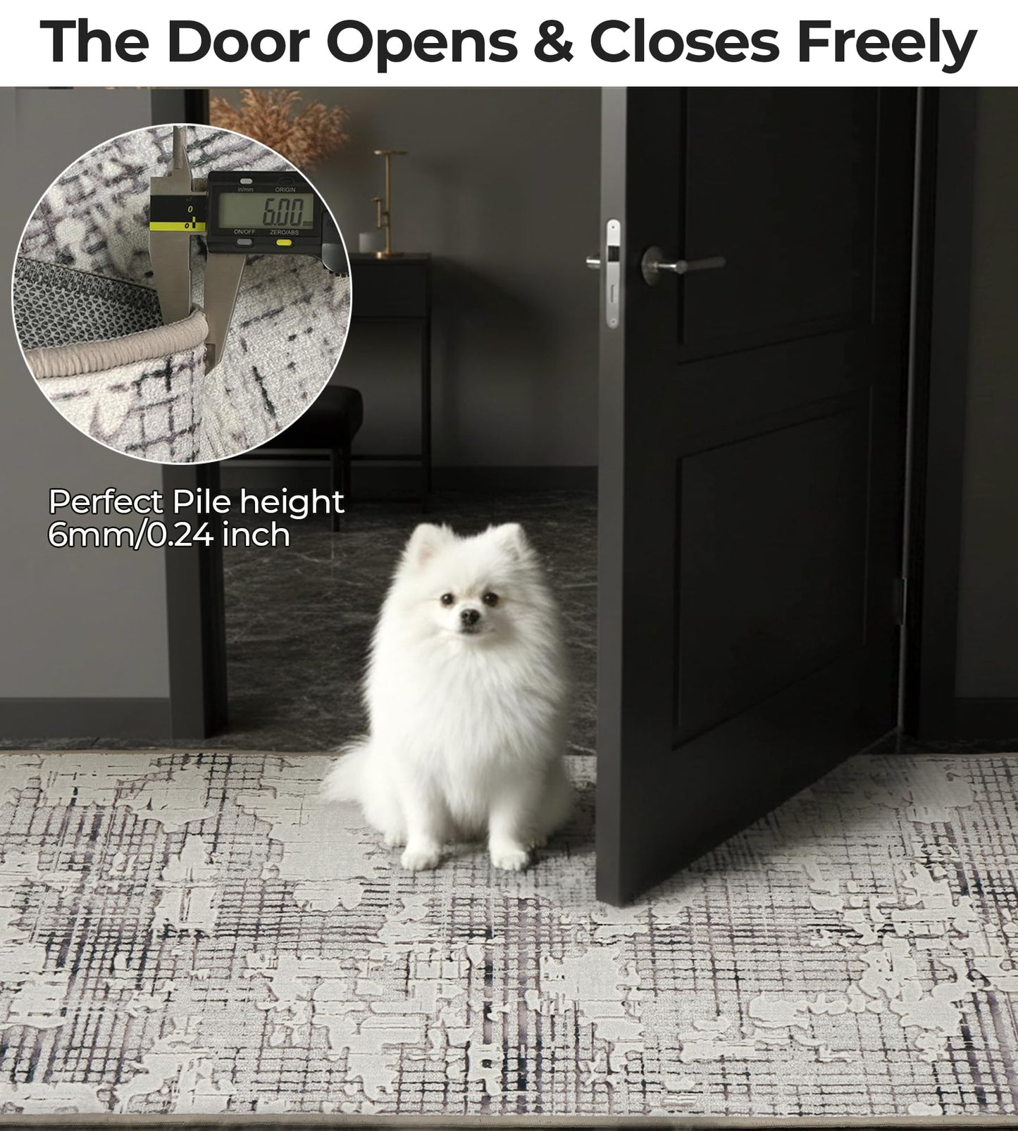 jxgzyy 2'2'' x 6' 400GSM Washable High Low Pile Carpet Runner Rug