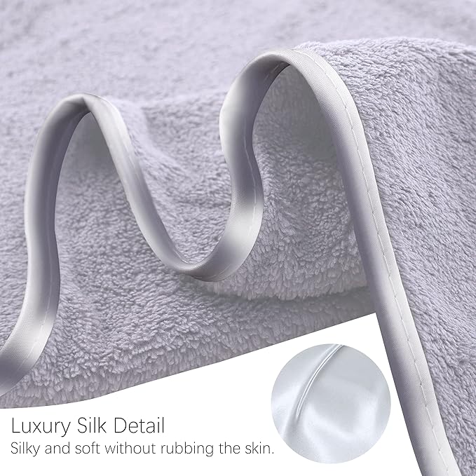 TENSTARS Silk Hemming Bath Towels