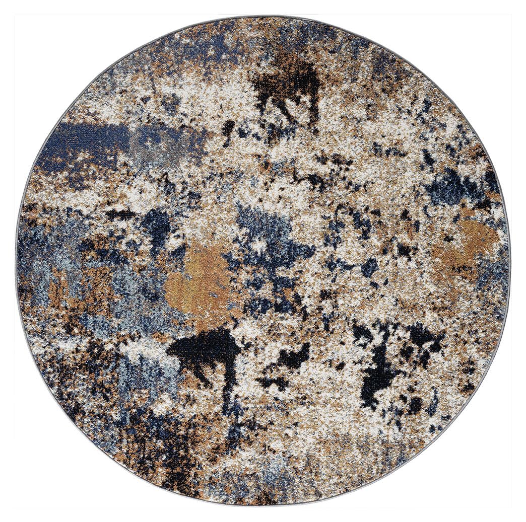 Keen Home Design Area Rugs - 10ft Round Non-Shedding, Abstract Rugs for Kitchen, Living Room, Bedroom, Dining Room, Entryway - Size: 10' Round, Multi