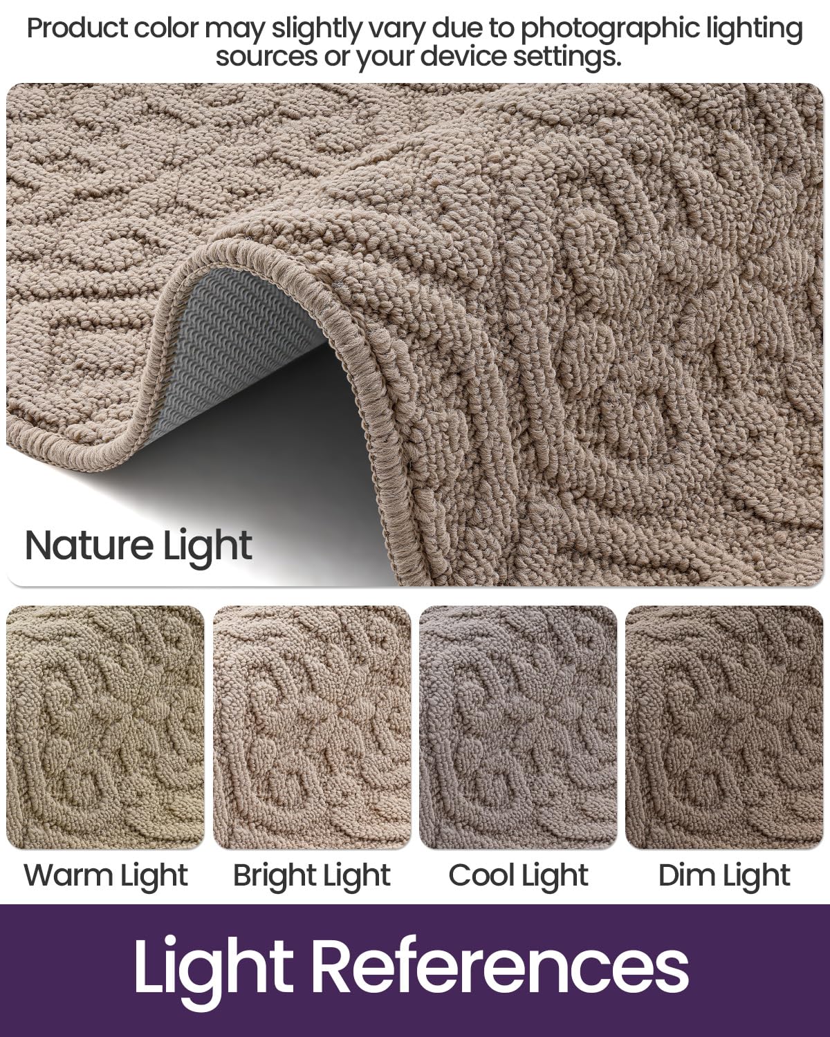 DEXI Front Door Mat Indoor Entrance, 24x36 Non Slip Entryway Doormat Dirt Trapper, Absorbent Entry Mats for Inside House, Patio, Porch, Light Beige