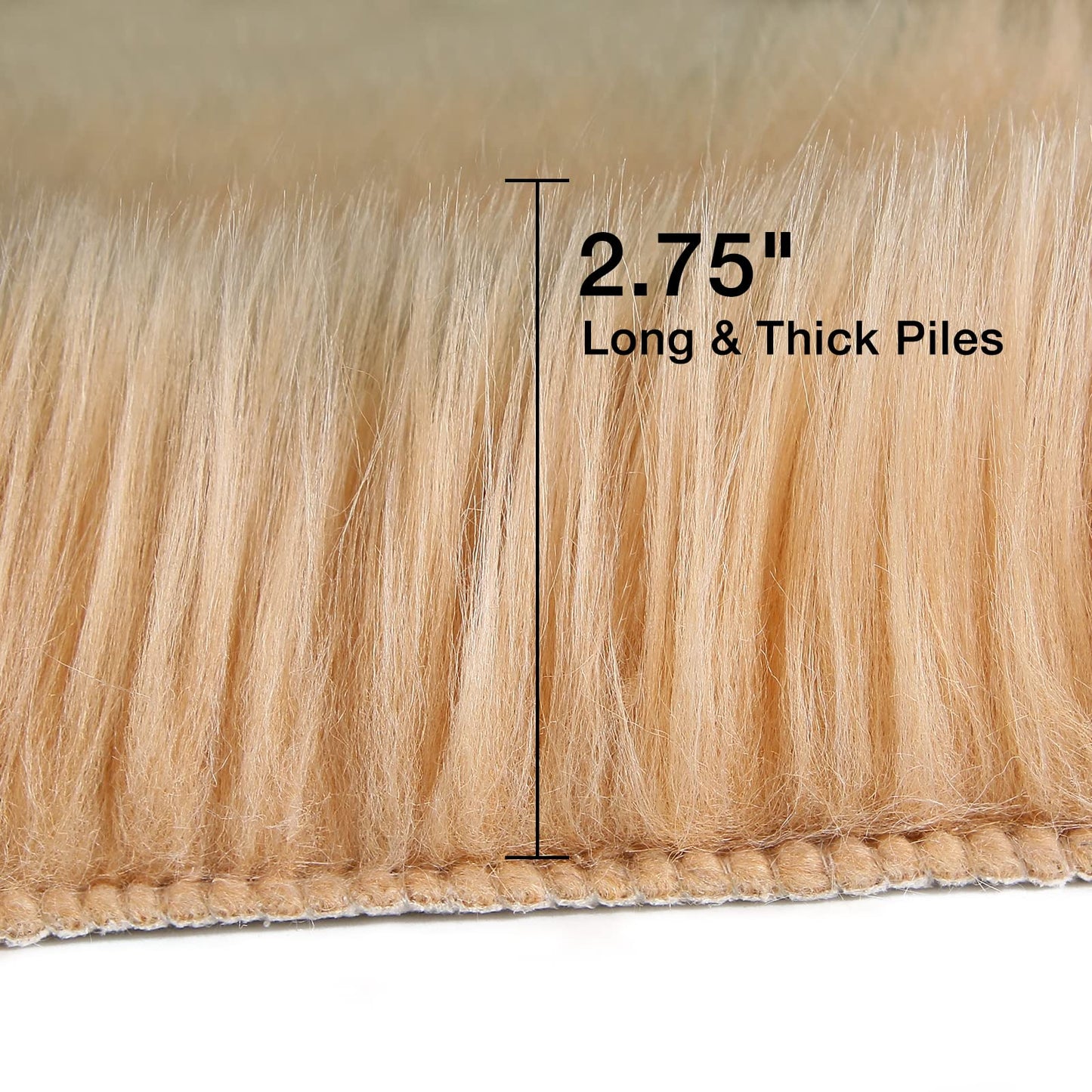 duduta Beige Faux Sheepskin Throw Rug 2x3 ft, Small Fluffy Shag Fur Rug for Bedroom Kids Room Dorm Decor Chair Covers Non Slip