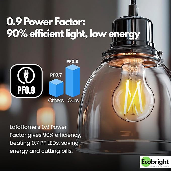 EcoBright 4PK Dimmable A19 LED Filament Bulb, 10W (100W Equivalent), E26 Base, 1100 Lumens, CRI90+, Flicker-Free Clear Glass, Energy Star Title 20, Warm White 2700K