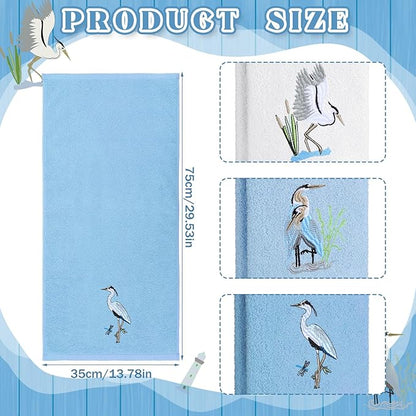 3 Pack Heron Coastal Hand Towels