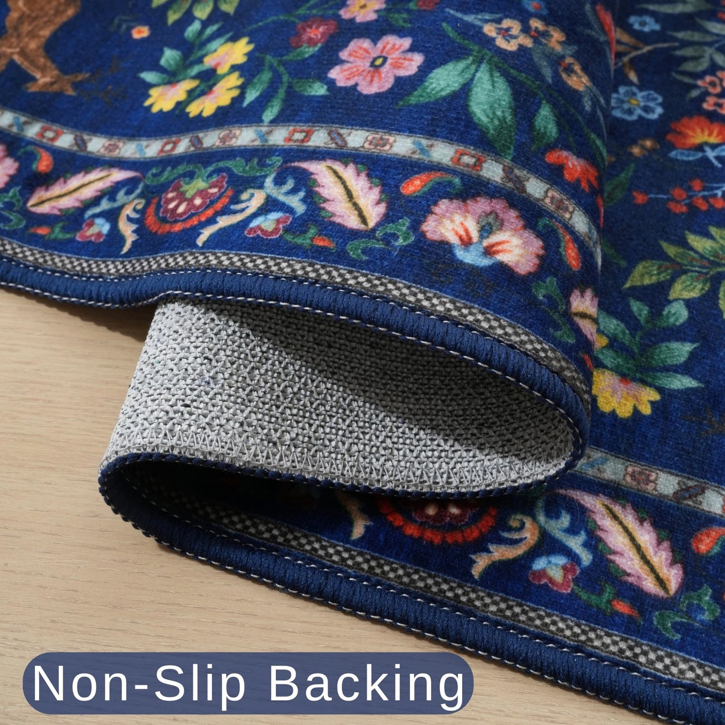 Rugcomf Entryway Rug 2x3 Rug Door Mat Indoor Entrance Washable Rug Small Non-Slip Low Pile Throw Rugs for Entryway, Kitchen, Front Door Indoor Entrance, Entry(Blue)
