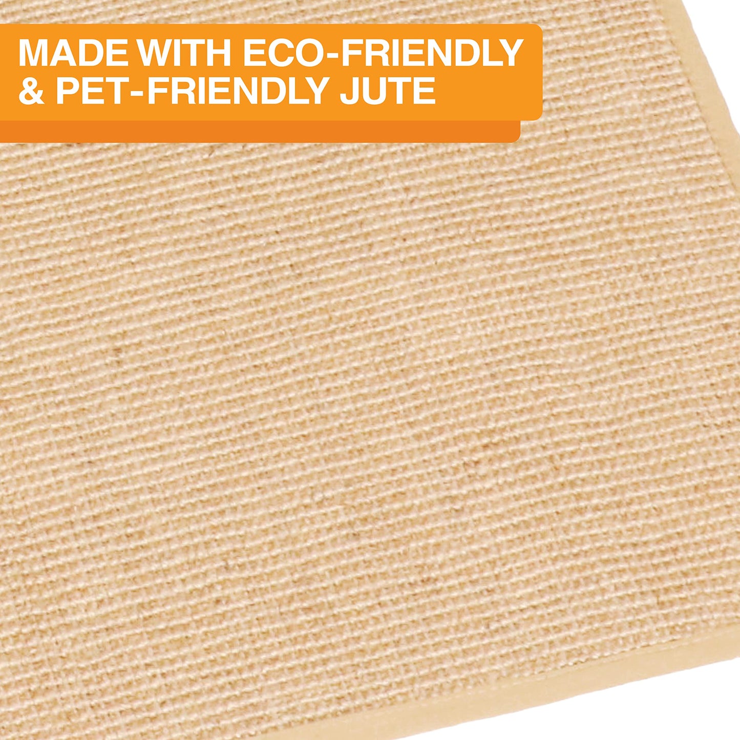 Neater Pets Jute Cat Litter Trapping Mat - Catches Spilled Litter Mess from Kitty Litter Box to Protect Floors, Soft on Cats Paws, Anti-Skid Backing, Easy to Clean, Beige, 24" x 36"