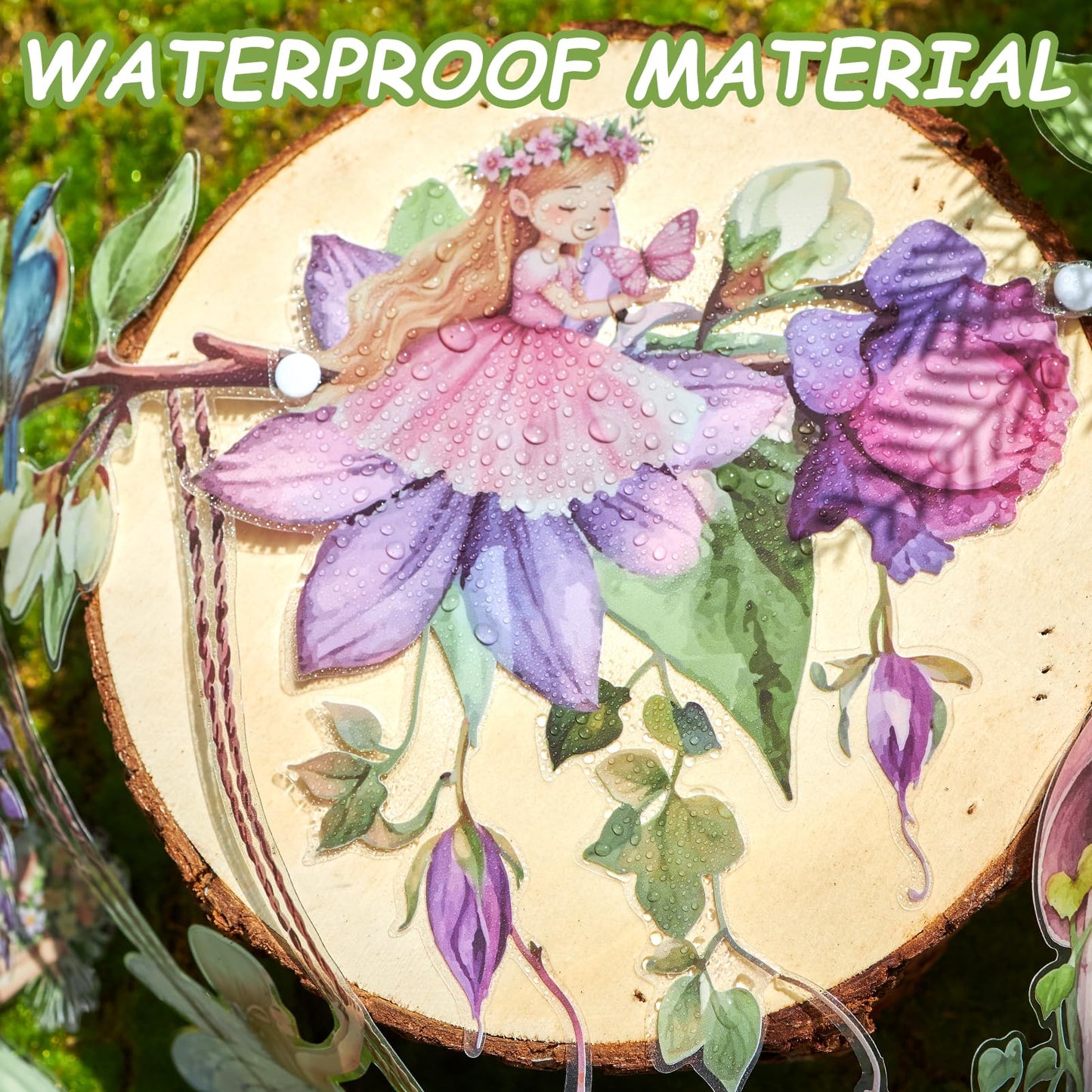 OBBOLO Fairy Party Decorations, Fairy Décor, Flower Banner for Fairy Birthday, Girls Baby Shower, First Birthday, Garden Party Celebration, Outdoor Indoor Fairy Tale Decorations