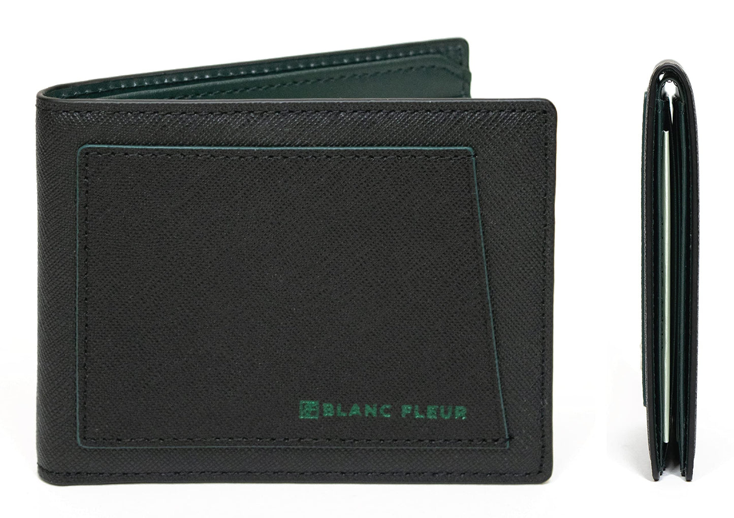 maskfactory stwees bifold leather wallets - Ultra slim, RFID, Front pocket, slim, ID window (Pocket style E, Black)