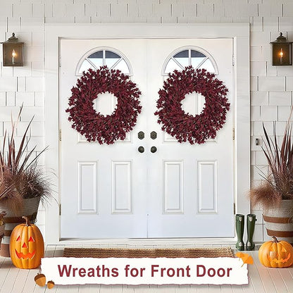 26 Inch Fall Wreaths for Front Door Outside，Realistic Autumn Wreath Outdoor，Large Halloween Thanksgiving Artificial Flowers Wreath，Fall Decorations for Home Harvest Porch Yard Mantle Fireplace Decor
