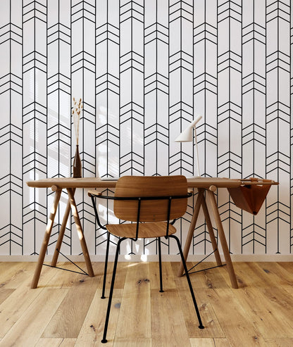 Black and White Wallpaper Peel and Stick Wallpaper Removable Self Adhesive Wall Paper Modern Geometric Contact Paper for Bedroom Bathroom Wall Decor Chevron Stripe Vinyl 17.7"x394" Renter Friendly
