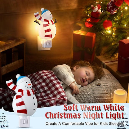 Christmas Decoration Snowman Night Light Plug in, 120V C7 LED Xmas Wall Plug in Nightlights, Christmas Night Light Decor for Bedroom Bathroom Kitchen Hallway Stairs