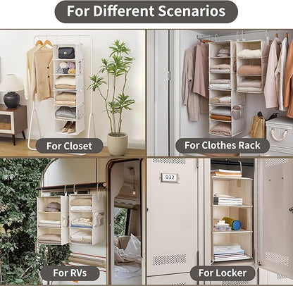 StorageWorks 6-Shelf Jumbo Closet Organizers, Two 3-Shelf Separable Hanging