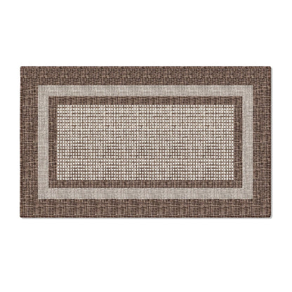 Artoid Mode Brown Rectangle Plaid Washable Doormat, Seasonal Decor Non Slip Low-Profile Absorbent Natural Rubber Back Door Mat 17x29 Inch