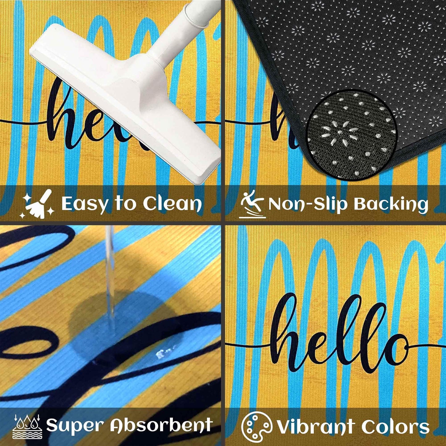 flippana Summer Kitchen Rugs and Mats for Floor, Summer Decorations for Home, 2 Pcs Non-Slip Backing Spring Summer Mat, Summer Decor Holiday Kitchen Rug Sets with Runner 17"x47.2"+17"x30"