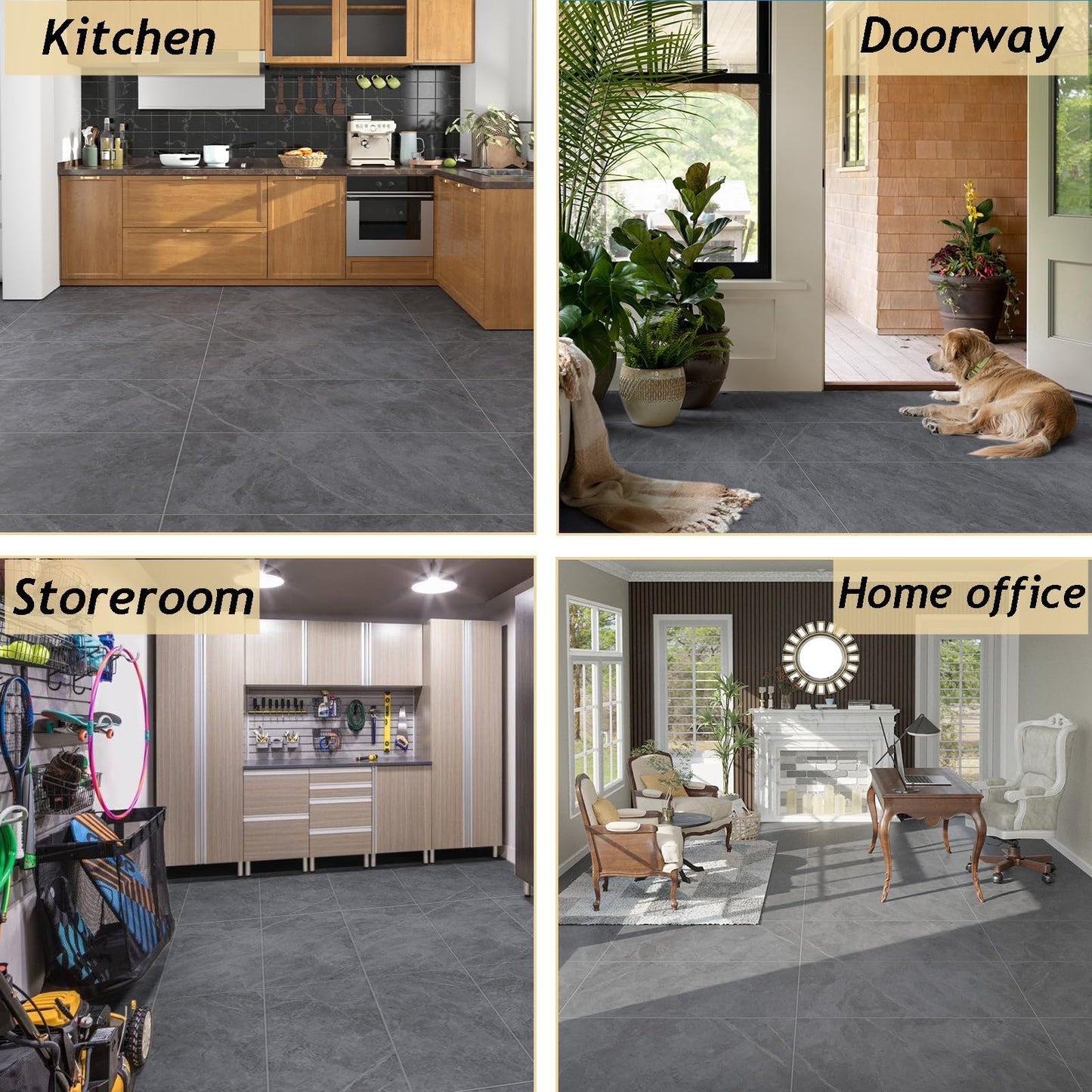 Freshtour Vinyl Flooring Roll, Versatile Removable PET Leather-Like Floor Covering, Waterproof & Durable, Easy Tape Installation, Cost-Effective for Any Room, Grey Marble/ 32.29 Sq.ft (39.3" x 118")