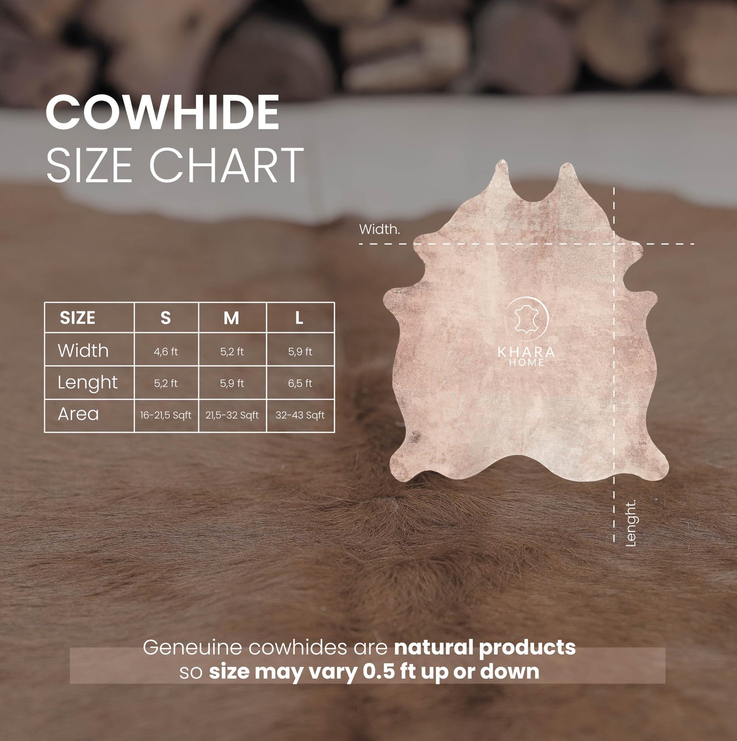 Khara Home Premium 100% Genuine Cowhide Rug Large 5x7 Ft Leather Area Rug for Living Room, Cozy, Unique, and Durable, Western Home Decor – from Argentina (Black, 5 x 7)