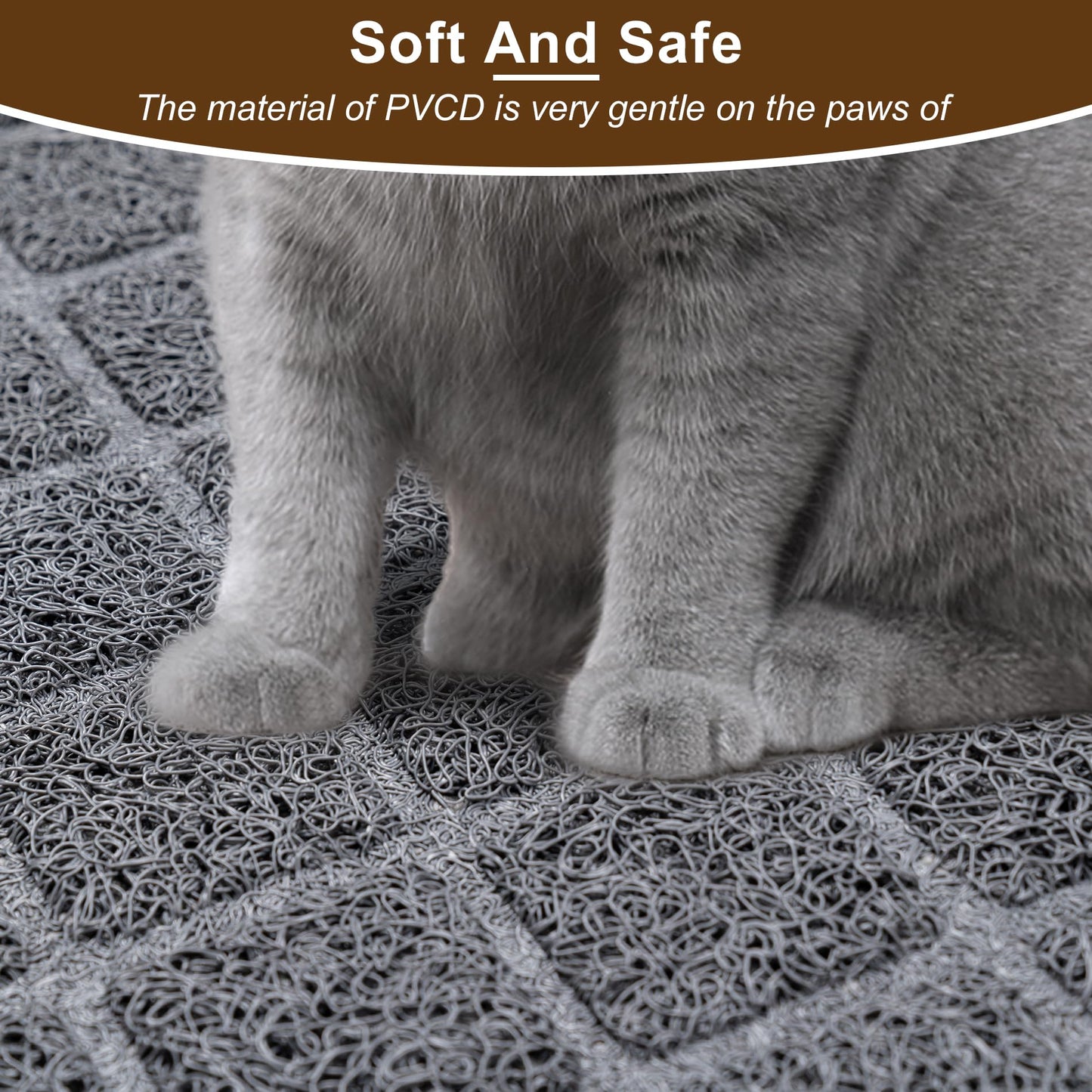 BOOMIBOO Cat Litter Mat Litter Box Mat，Litter Trapping Mat Premium Durable PVC Pad, 23 x 14 Inches, Easy to Clean，Non-Slip，Urine Waterproof
