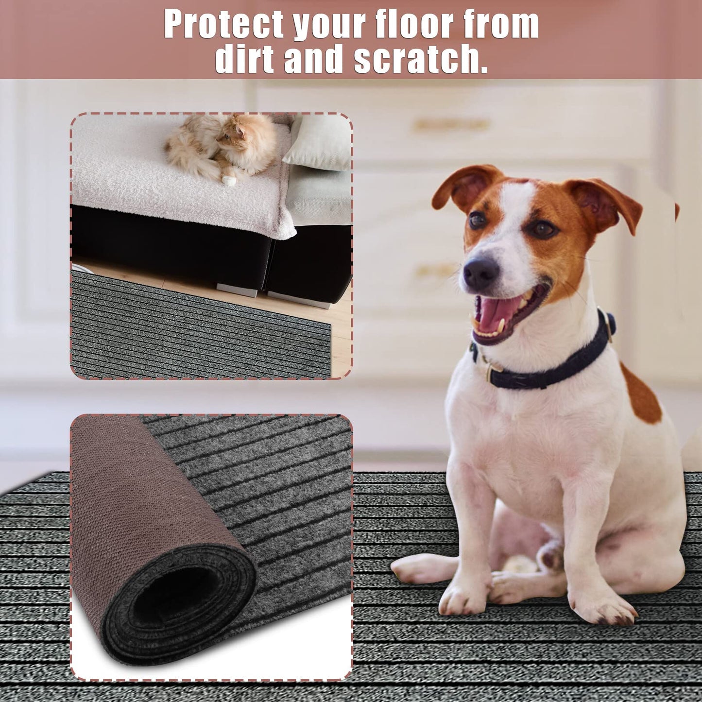 Runner Rug 2 ft x 6 ft Indoor/Outdoor Low Profile, Hallway, Kitchen, Patio, Deck Area, RV, Entryway, Garage, with Non-Slip Rubber Backing, Gray with Black Stripe, Custom