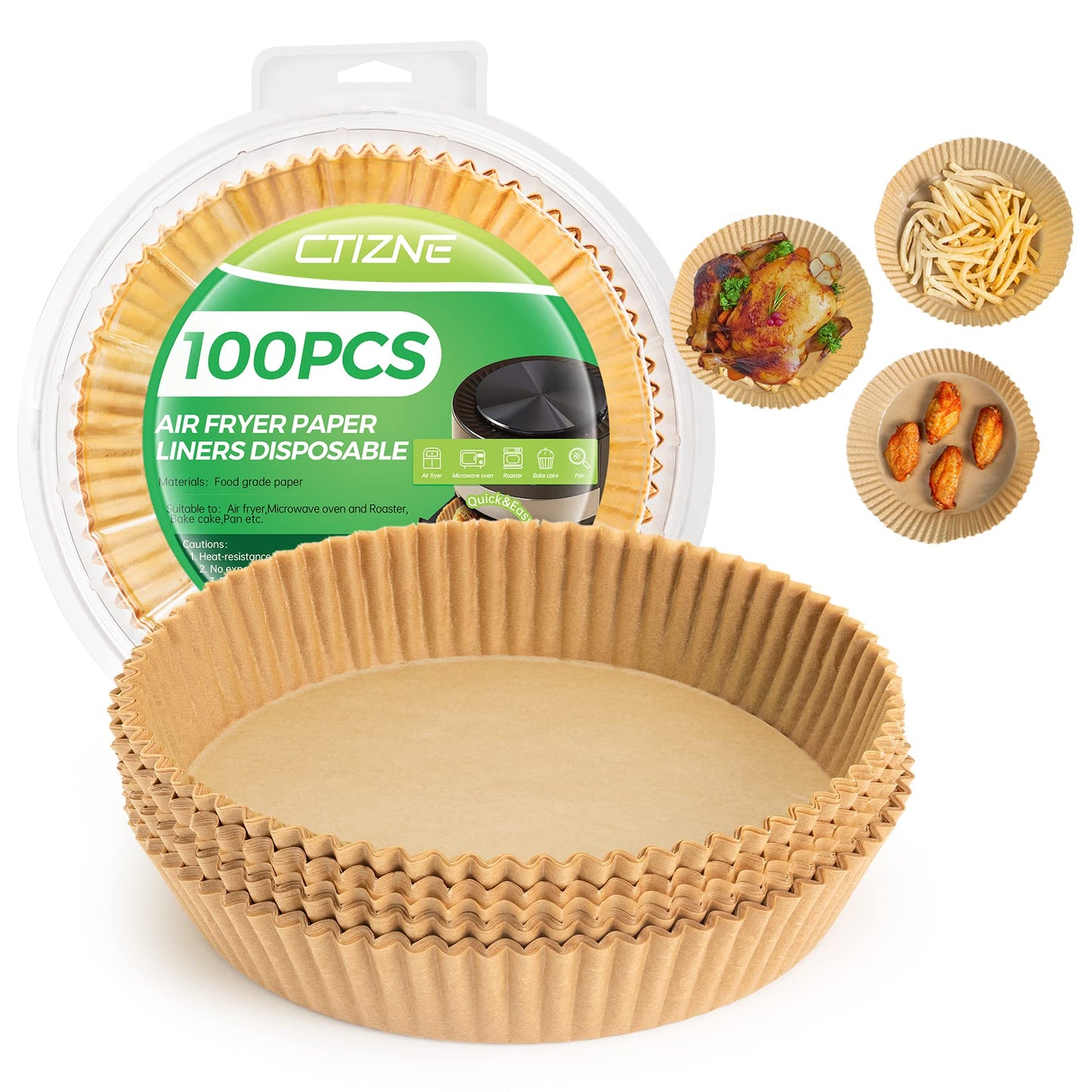 Air Fryer Disposable Paper Liners - 150Pcs 8In Square Parchment Paper Non-Stick Airfryer Basket Liners for Steamer Microwave Oven, Deep Fryer Parts & Accessories