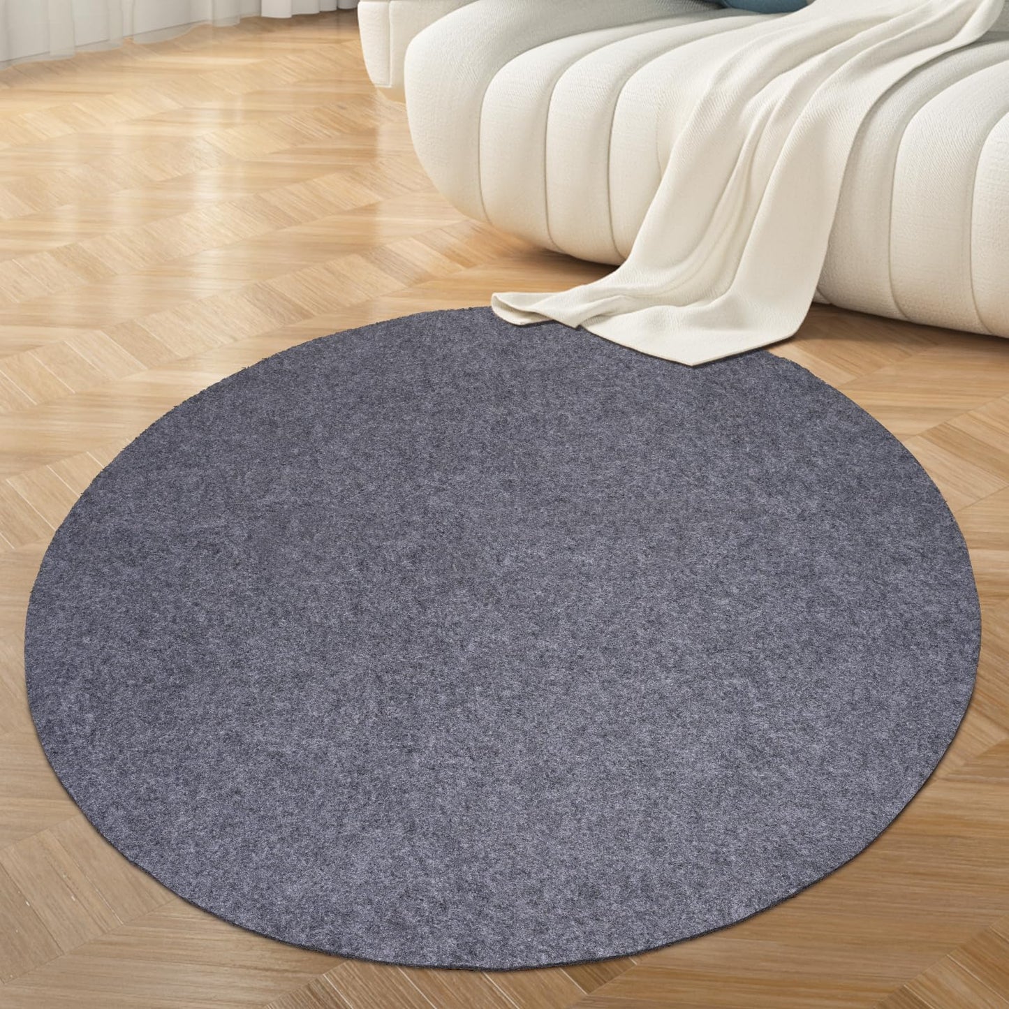 Waterproof Rug Pad Round 1/8 Thick Waterproof Non-Slip Rug Pad, Pad for Hardwood Floors,Rug Pads for All Floors and Finishes, Keeps Carpets in Place Soft and Safe（6FT）