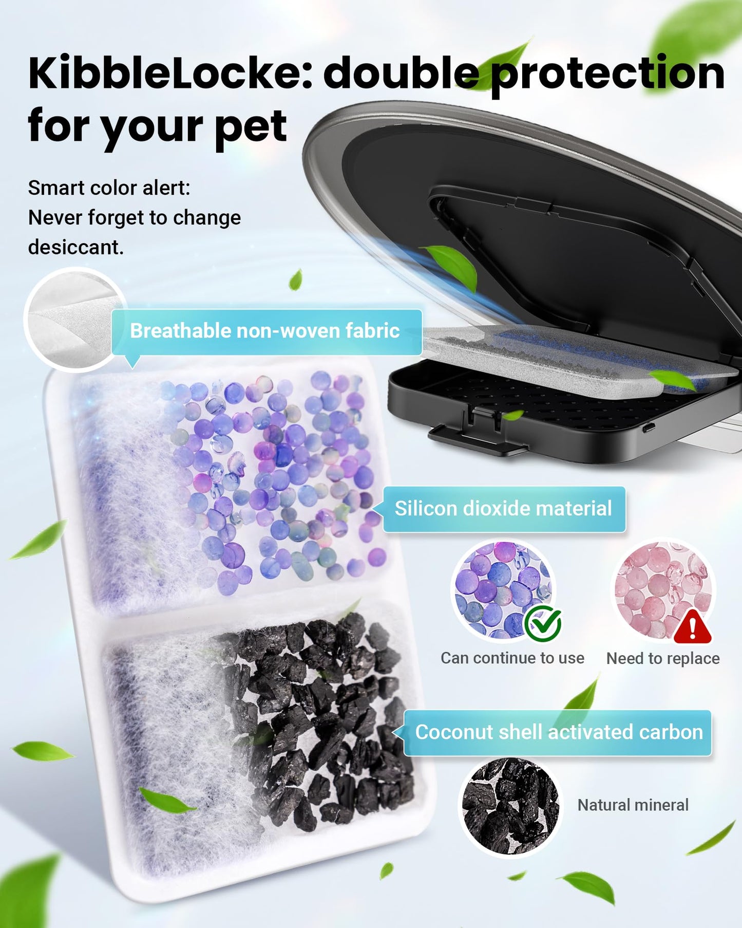 Vacqueen Automatic Cat Feeder for 3 Cats, 6L/25 Cups Smart WiFi Pet Feeder, Strong Anti-Jam System, Dual-Effect Desiccant Cat Food Dispenser, with 10S Voice Recorder for Cats and Small Dog(Black)